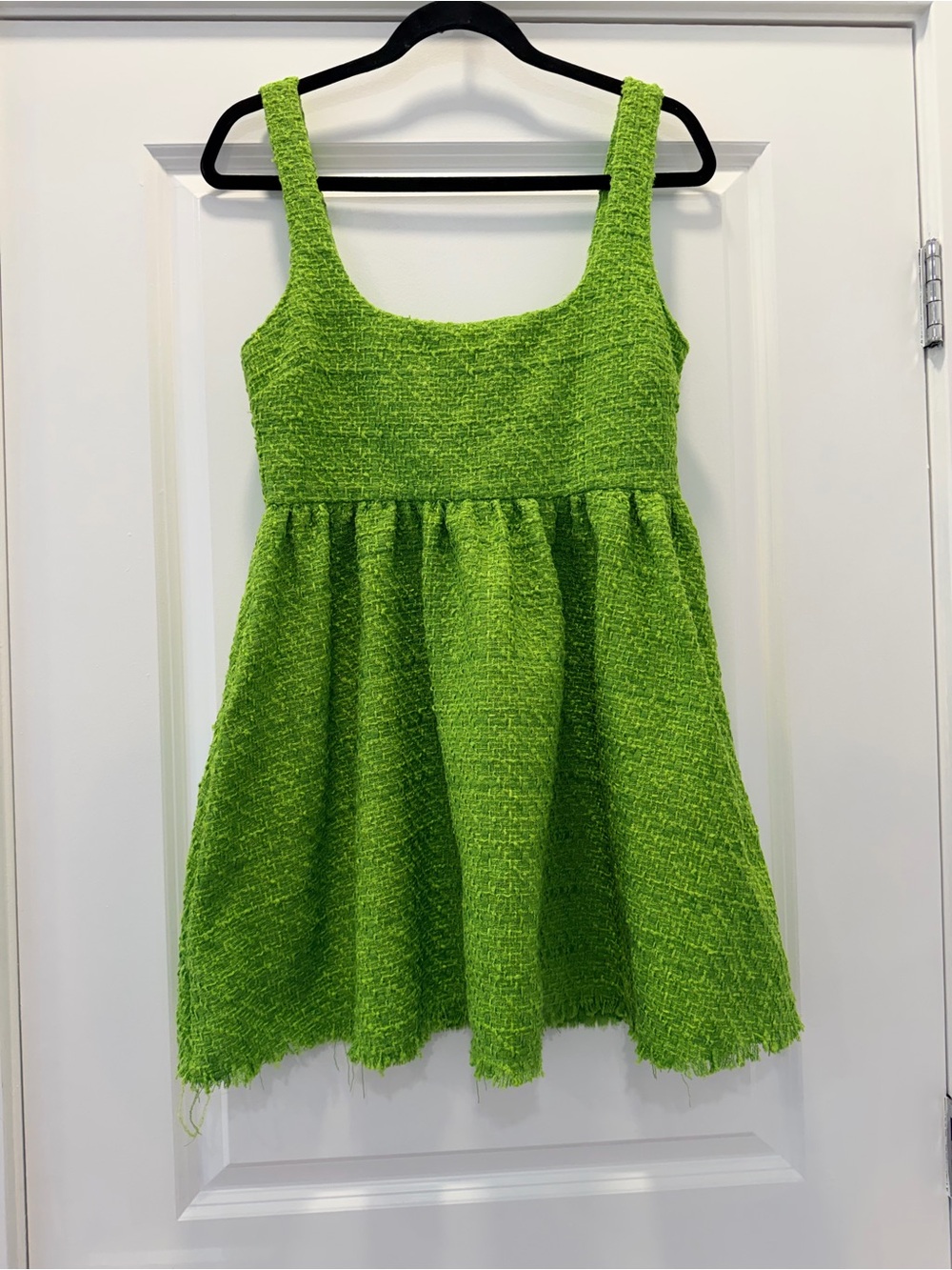Commense Bright Lime Textured Tank Dress